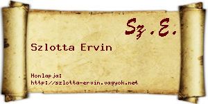 Szlotta Ervin névjegykártya