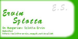 ervin szlotta business card